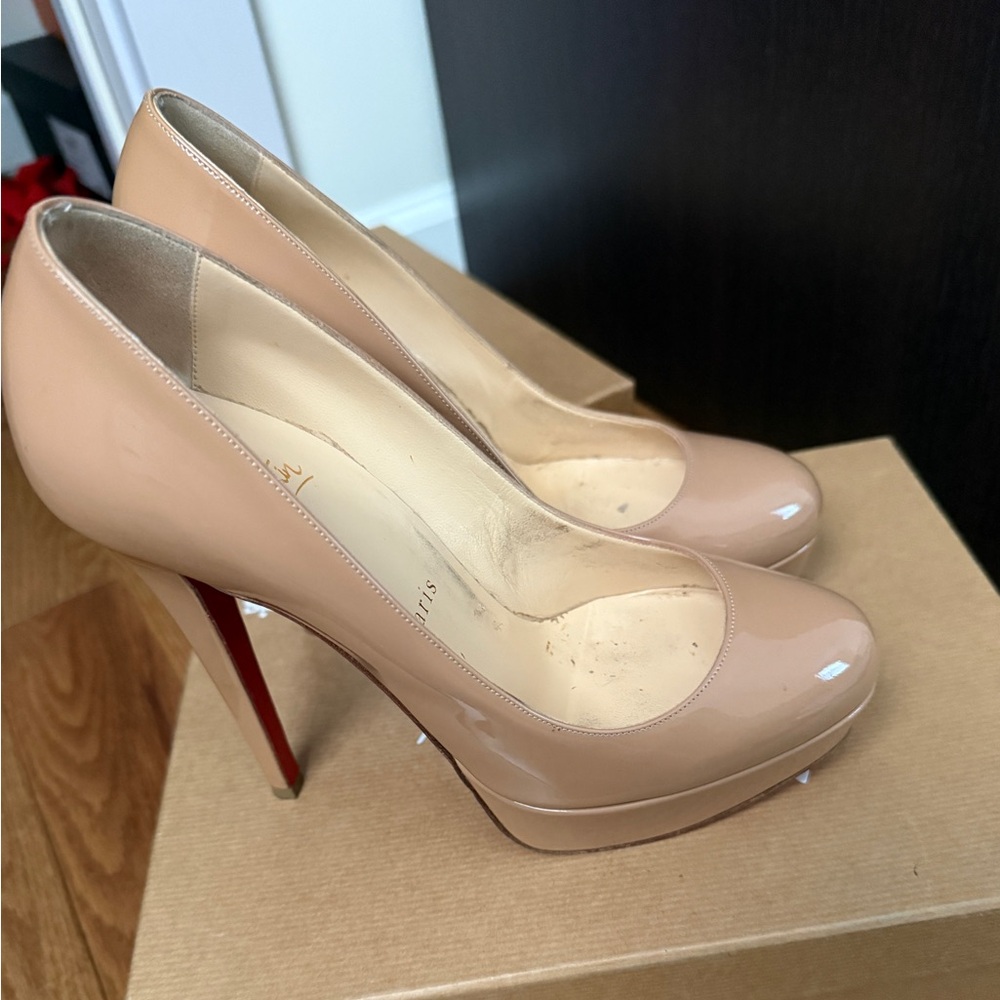 Bianca 140 patent calf nude